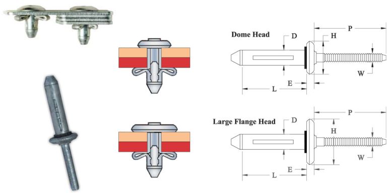 Structural Bulb Tite Rivets drawing