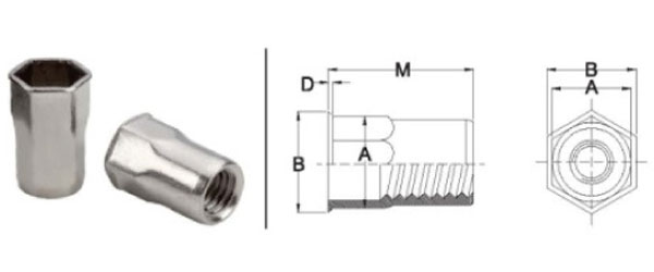 stainless steel semi hex insert nut